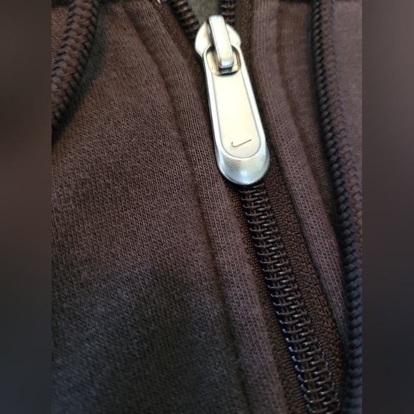 Nike Full Zip Hoodie Men's XL Vintage FA10 Logo Sweatshirt Streetwear Brown - Picture 5 of 8